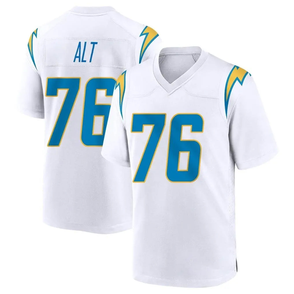 LA.Chargers #76 Joe Alt Player White Home Game Odoa Stitched Jerseys