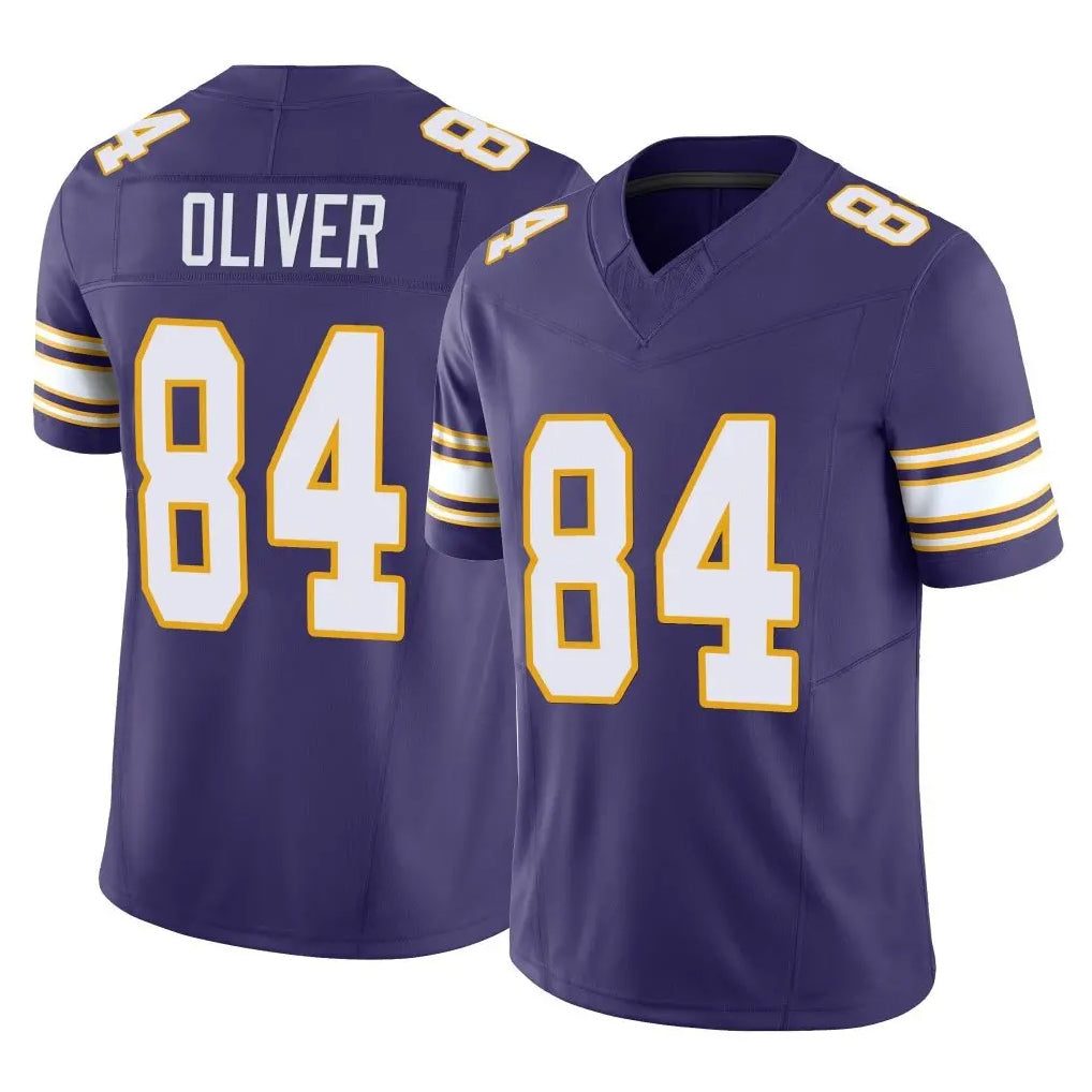 M.Vikings #84 Josh Oliver Player Purple Limited Classic Vapor F.U.S.E. Home Game Odoa Stitched Jerseys