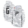 A.Falcons #6 Nick Folk Player Camo Arctic Salute to Service Hoodies Limited Odoa Stitched Jerseys