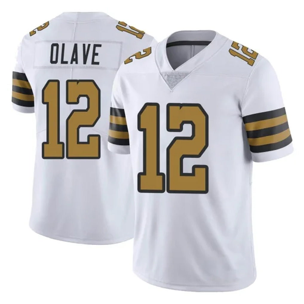 NO.Saints #12 Chris Olave Player White Limited Color Rush Home Game Odoa Stitched Jerseys