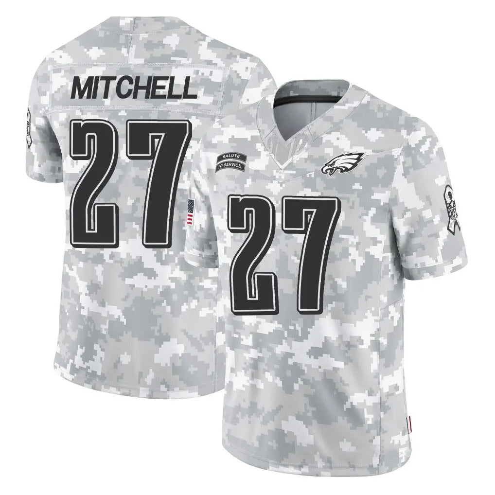 P.Eagles #27 Quinyon Mitchell Player Arctic Camo Salute to Service Limited Game Odoa Stitched Jerseys