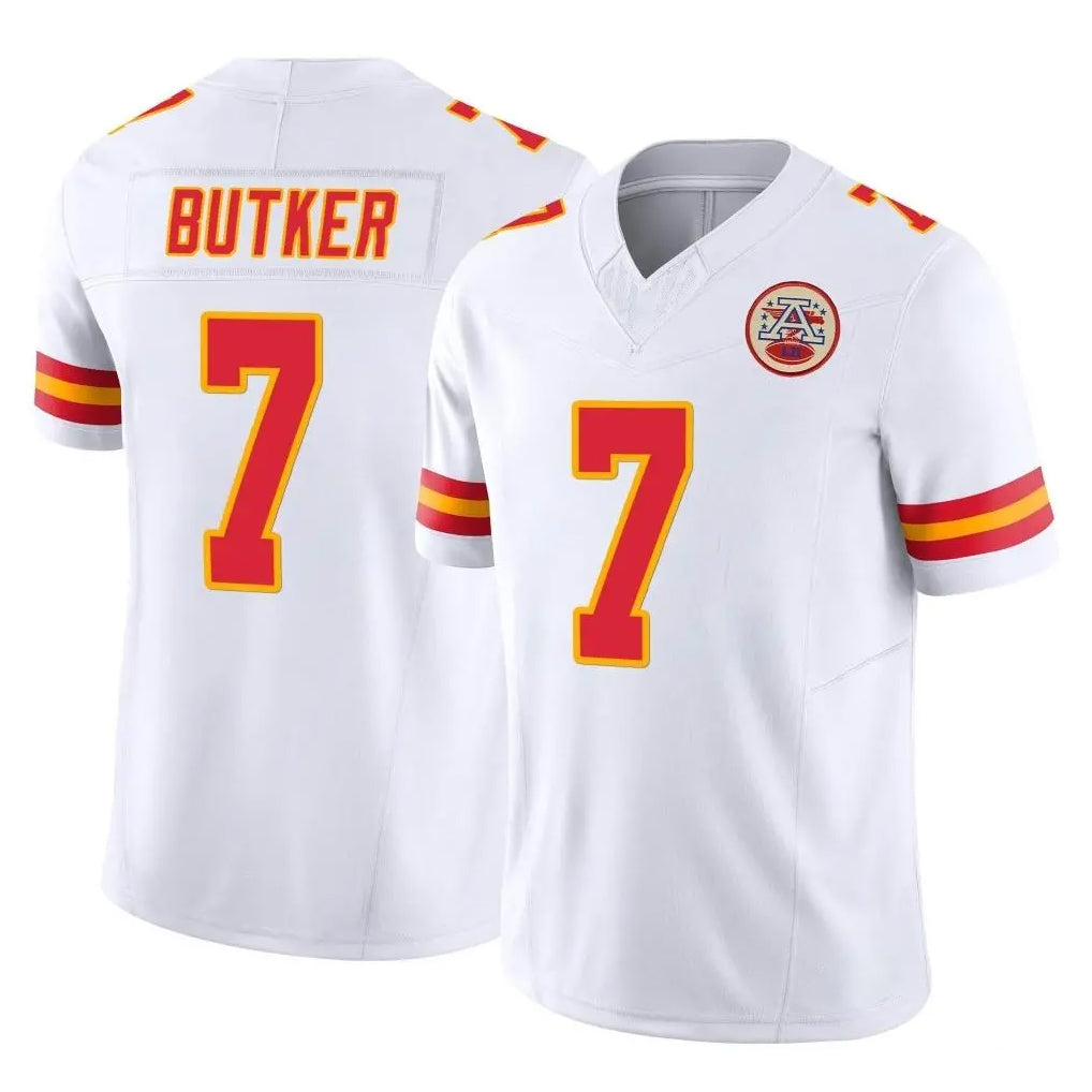 KC.Chiefs #7 Harrison Butker Player White Limited Vapor F.U.S.E. Home Game Odoa Stitched Jerseys