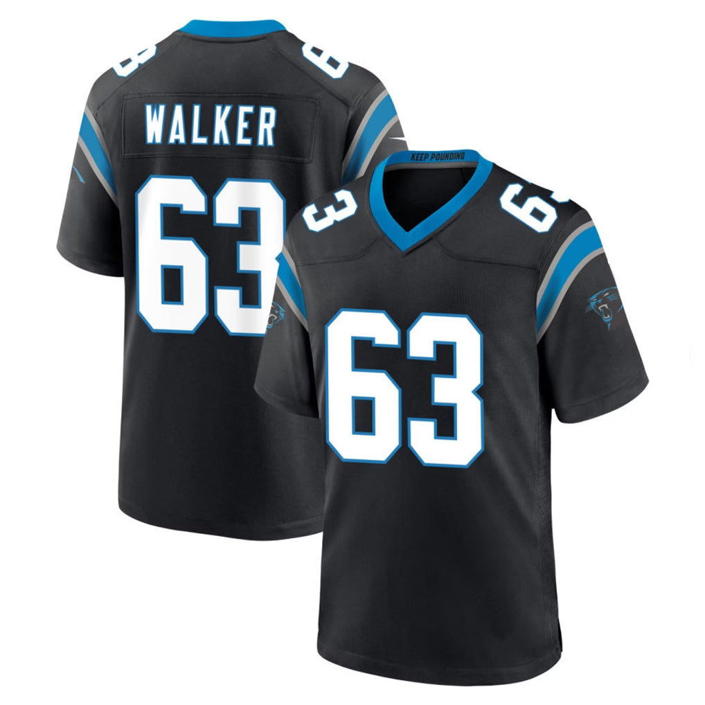 C.Panthers #63 Rasheed Walker Player Black Vapor Untouchable Limited Game Odoa Stitched Jerseys