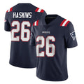 NE.Patriots #26 Hassan Haskins Player Navy Vapor Untouchable Home Game Odoa Stitched Jerseys
