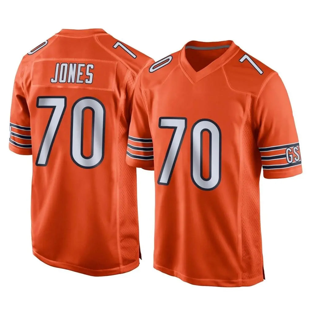 C.Bears #70 Braxton Jones Player Orange Home Game Odoa Stitched Jerseys