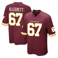 W.Commanders #67 Nick Allegretti Player Burgundy Team Color Home Game Odoa Stitched Jerseys