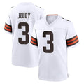 C.Browns #3 Jerry Jeudy Player White Home Game Odoa Stitched Jerseys