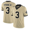 NO.Saints #3 Travis Etienne Jr. Player Gold Limited Vapor F.U.S.E. Home Game Odoa Stitched Jerseys