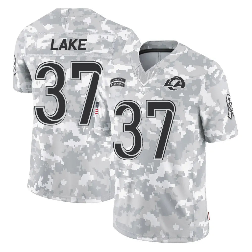 LA.Rams #37 Quentin Lake Player Arctic Camo Salute To Service Limited Game Odoa Stitched Jerseys