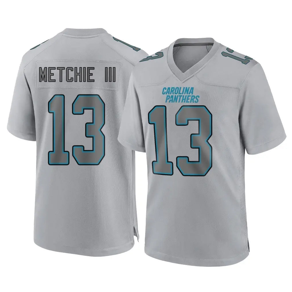 C.Panthers #13 John Metchie III Player Gray Atmosphere Fashion Game Odoa Stitched Jerseys