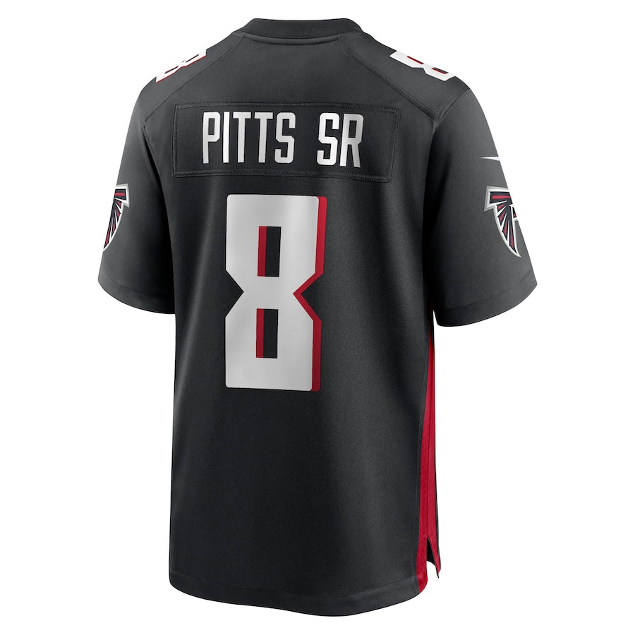 A.Falcons #8 Kyle Pitts Sr. Player Black Home Game Odoa Stitched Jerseys