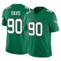 P.Eagles #90 Jordan Davis Player Green Kelly Alternate Vapor F.U.S.E. Home Game Odoa Stitched Jerseys