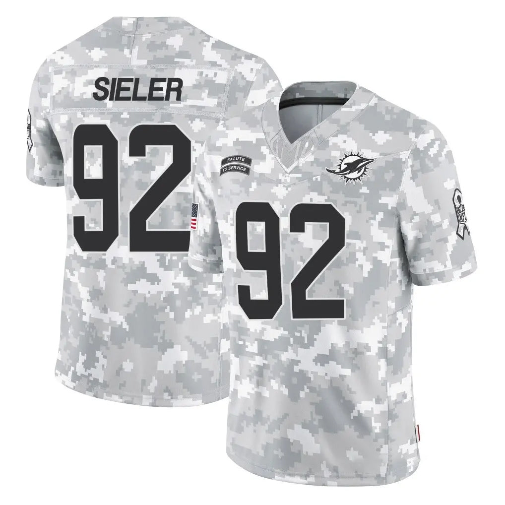 M.Dolphins #92 Zach Sieler Player Arctic Camo Salute To Service Limited Game Odoa Stitched Jerseys
