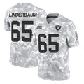 LV.Raiders #65 Tyler Linderbaum Player Arctic Camo Salute To Service Limited Game Odoa Stitched Jerseys