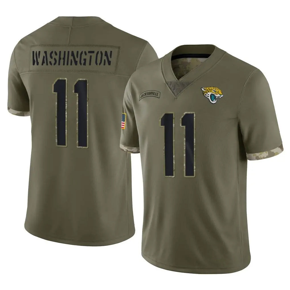 J.Jaguars #11 Parker Washington Player Olive Salute To Service Limited Odoa Stitched Jerseys