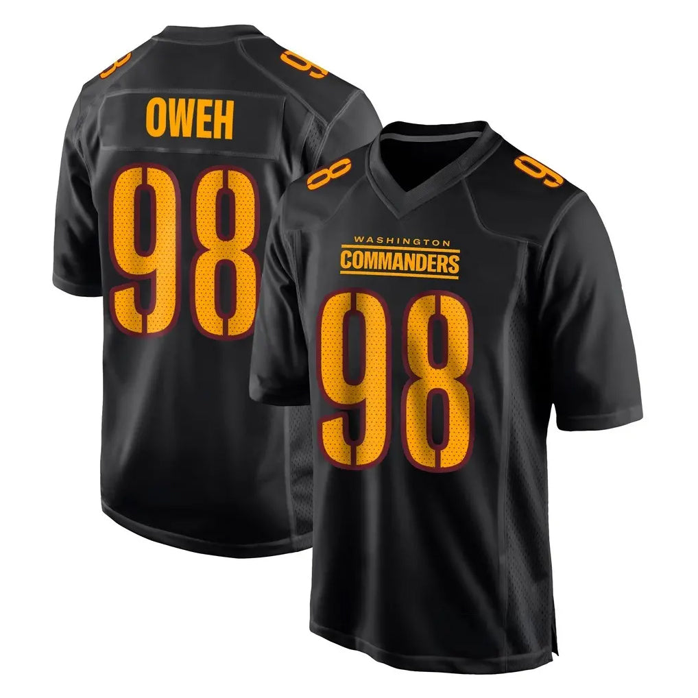 W.Commanders #98 Odafe Oweh Player Black Carbon Fashion Home Game Odoa Stitched Jerseys