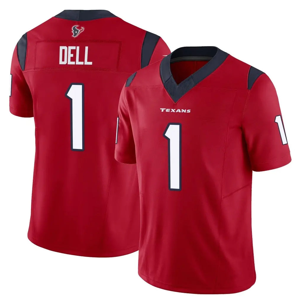 H.Texans #1 Tank Dell Player Red Limited Vapor F.U.S.E. Home Game Odoa Stitched Jerseys