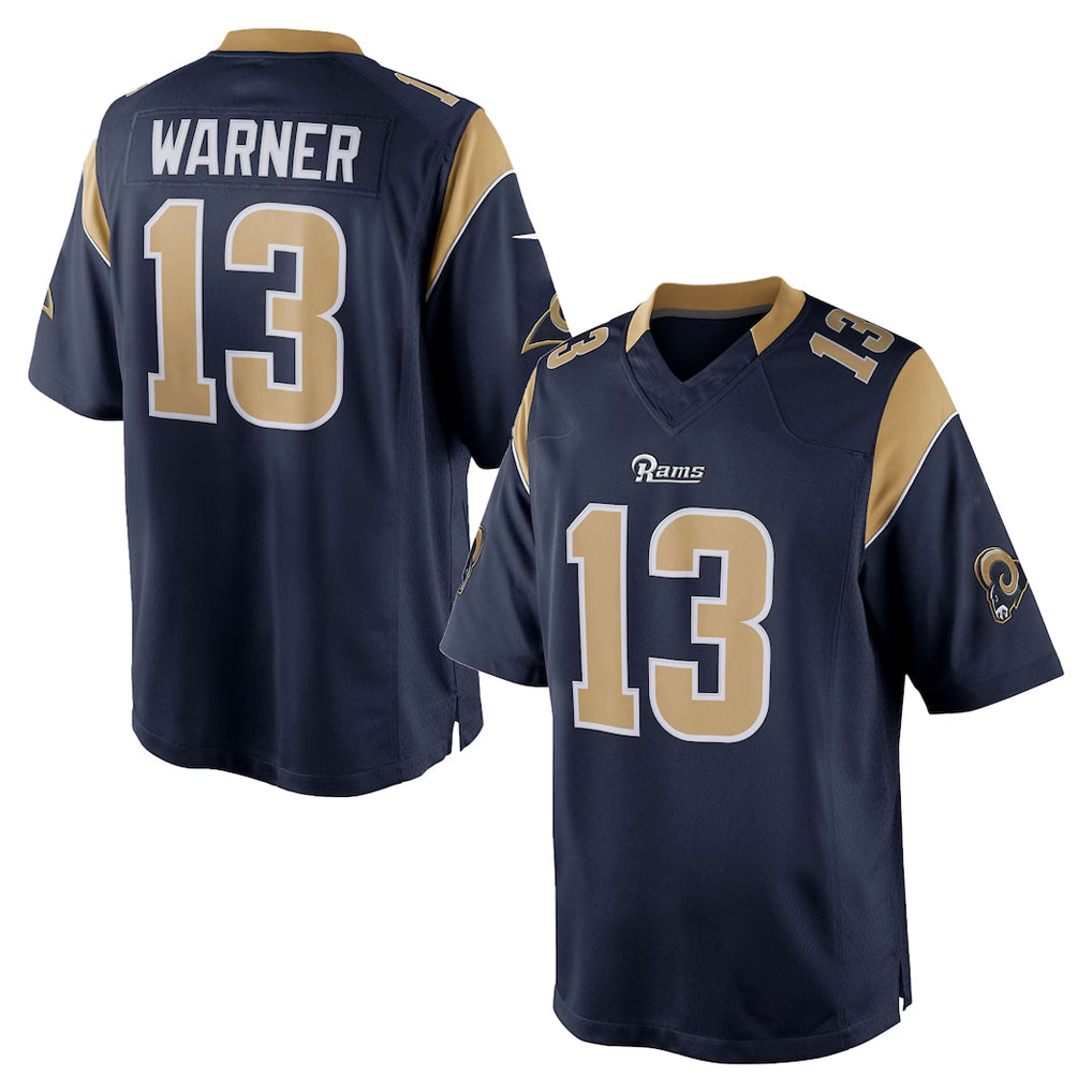 LA.Rams #13 Kurt Warner Player Navy Retired Limited Odoa Stitched Jerseys