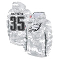 P.Eagles #35 Michael Carter II Player Arctic Camo Salute to Service Pullover Hoodies Limited Game Odoa Stitched Jerseys