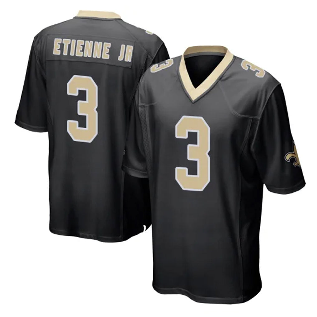 NO.Saints #3 Travis Etienne Jr. Player Black Home Game Odoa Stitched Jerseys