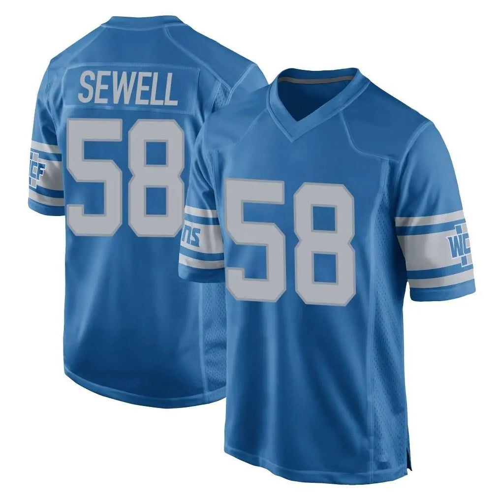D.Lions #58 Penei Sewell Player Blue Vapor Untouchable Throwback Game Odoa Stitched Jerseys