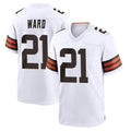 C.Browns #21 Denzel Ward Player White Home Game Odoa Stitched Jerseys