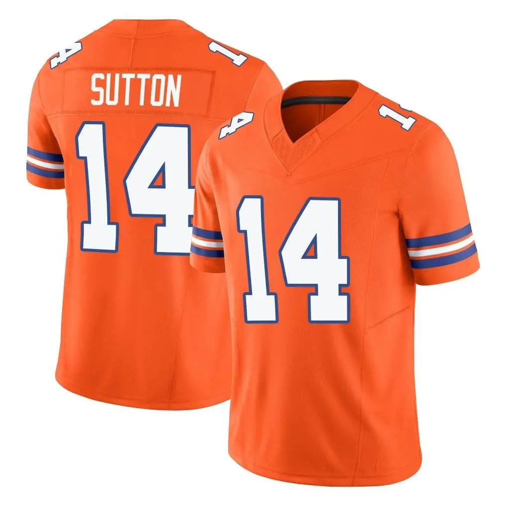 D.Broncos #14 Courtland Sutton Player Orange Limited Alternate Vapor F.U.S.E. Throwback Game Odoa Stitched Jerseys
