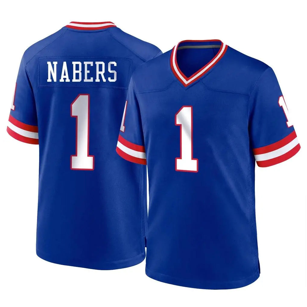 NY.Giants #1 Malik Nabers Player Royal Classic Home Game Odoa Stitched Jerseys