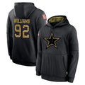 D.Cowboys #92 Quinnen Williams Player Black Salute to Service Pullover Hoodies Limited Odoa Stitched Jerseys