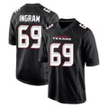 H.Texans #69 Ed Ingram Player Carbon Black Fashion Home Game Odoa Stitched Jerseys