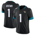 J.Jaguars #1 Montaric Brown Player Black Vapor F.U.S.E. Limited Home Game Odoa Stitched Jerseys