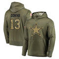 D.Cowboys #13 Caleb Downs Player Olive Salute to Service Pullover Hoodies Home Game Odoa Stitched Jerseys