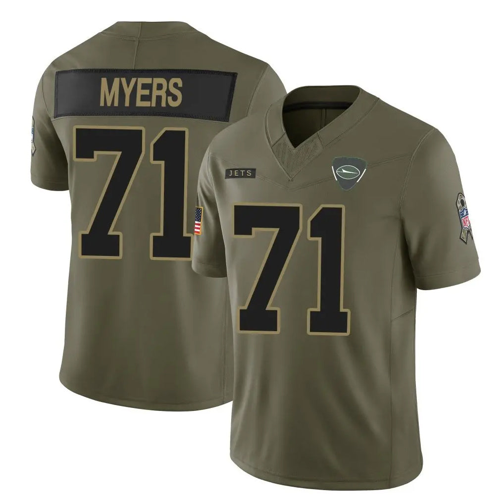 NY.Jets #71 Josh Myers Player Olive 2025 Salute To Service Limited Odoa Stitched Jerseys