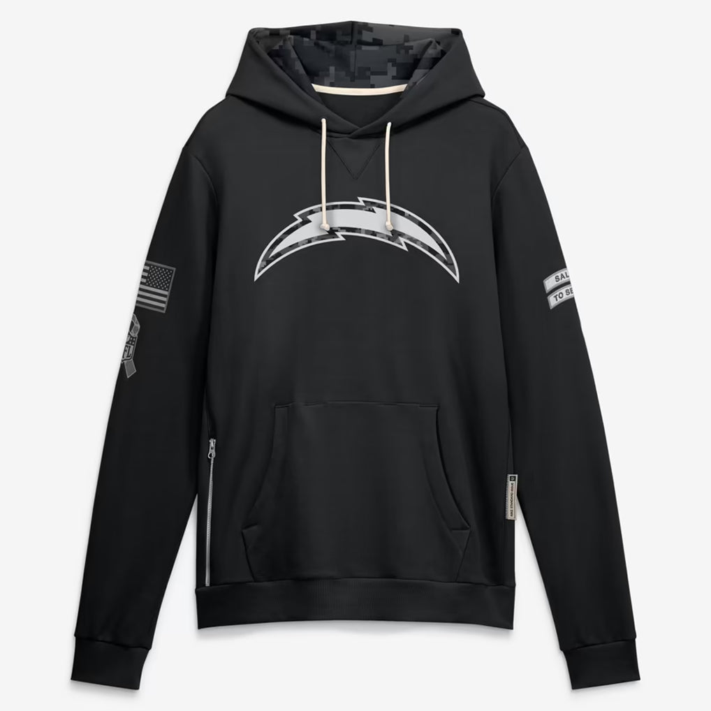LA.Chargers 2026 Black Logo Pullover Hoodies Limited Game Odoa Stitched Jerseys