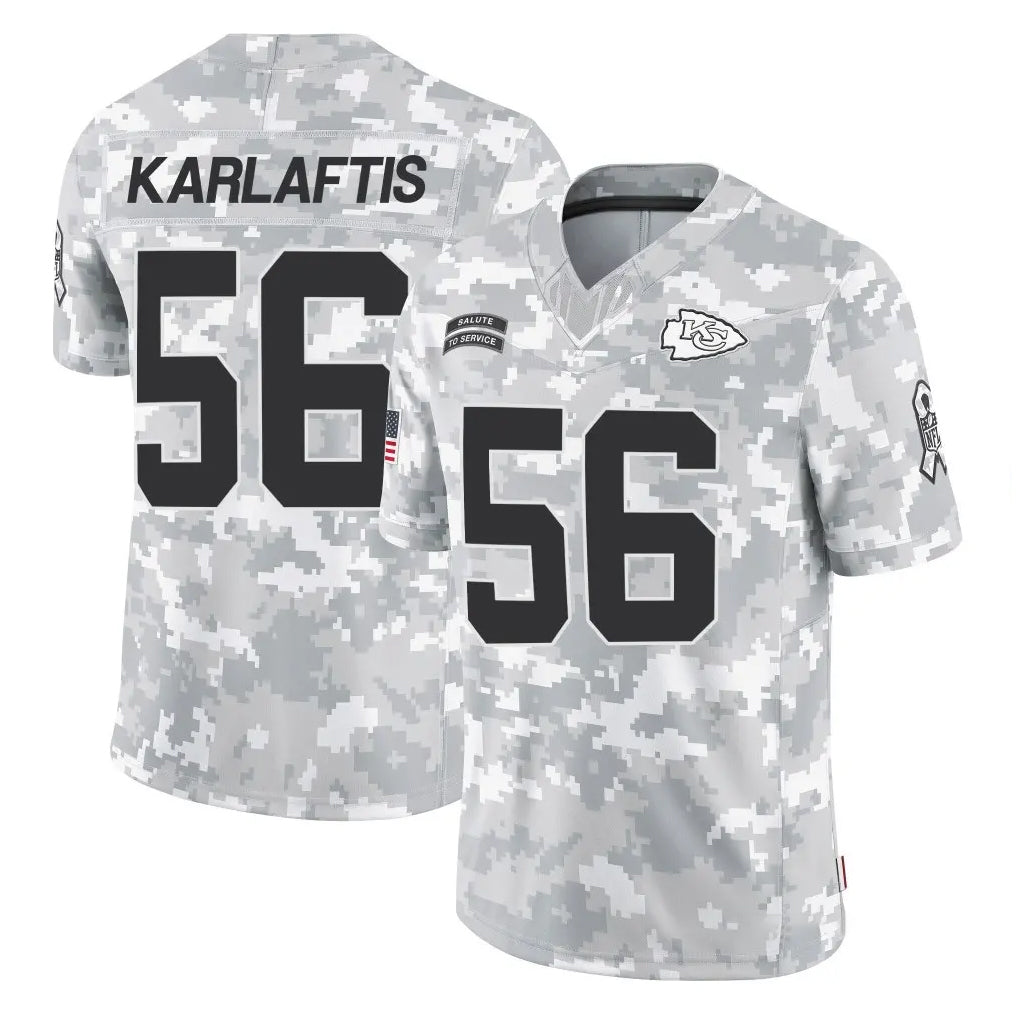 KC.Chiefs #56 George Karlaftis Player Arctic Camo Salute To Service Limited Game Odoa Stitched Jerseys