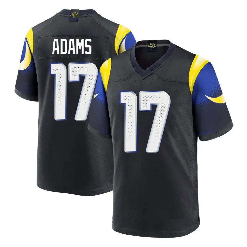 LA.Rams #17 Davante Adams Player Black Midnight Rivalries Collection Home Game Odoa Stitched Jerseys