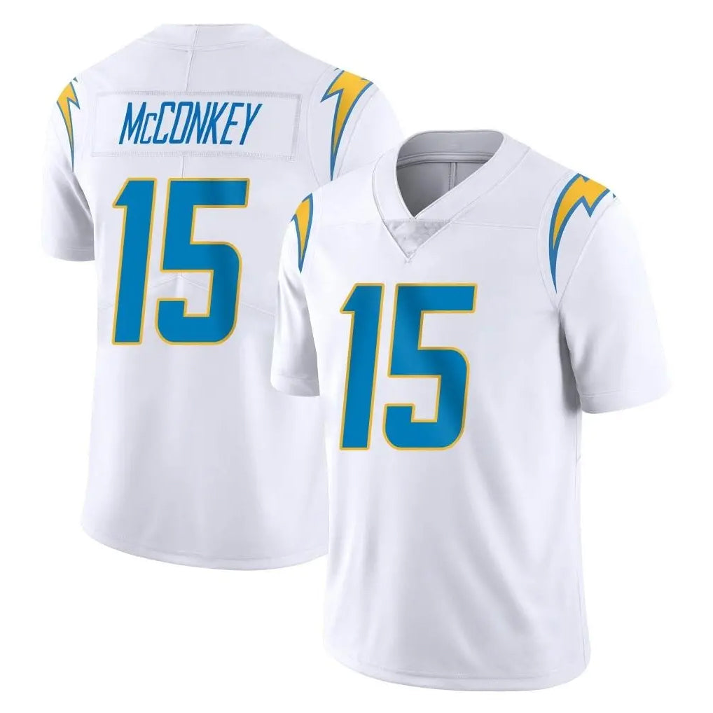 LA.Chargers #15 Ladd McConkey Player White Limited Vapor Untouchable Home Game Odoa Stitched Jerseys
