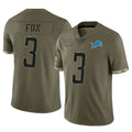 D.Lions #3 Jack Fox Player Olive Salute To Service Limited Odoa Stitched Jerseys