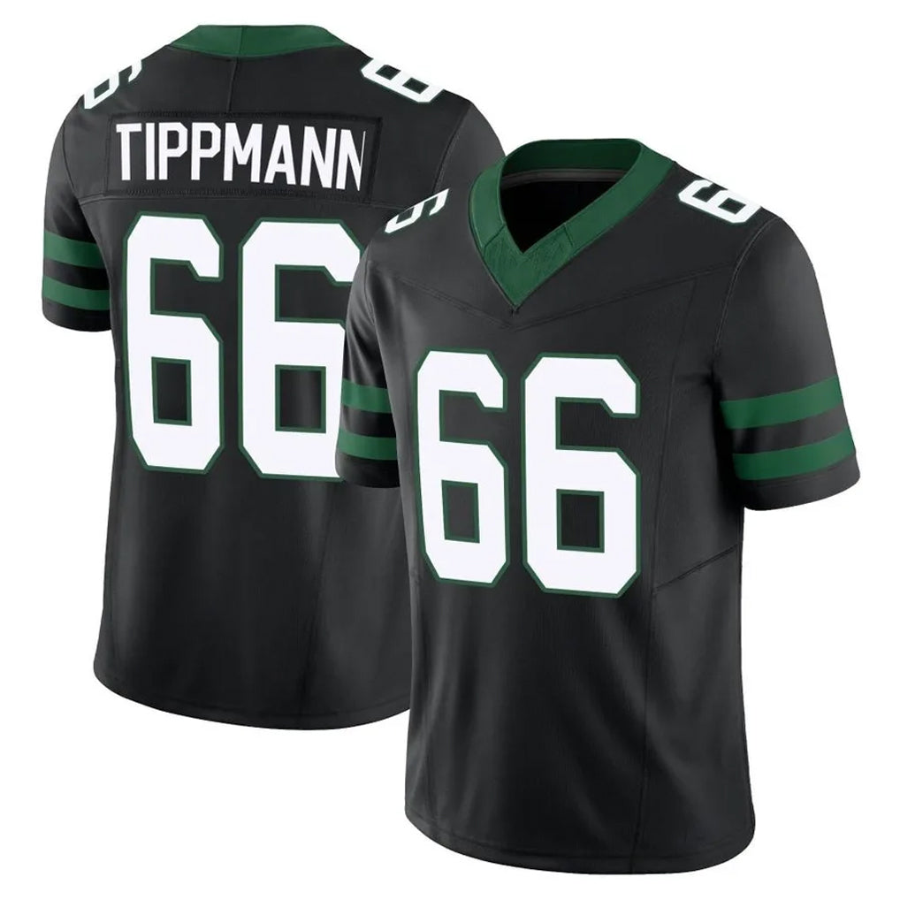 NY.Jets #66 Joe Tippmann Player Black Limited Legacy Vapor F.U.S.E. Home Game Odoa Stitched Jerseys