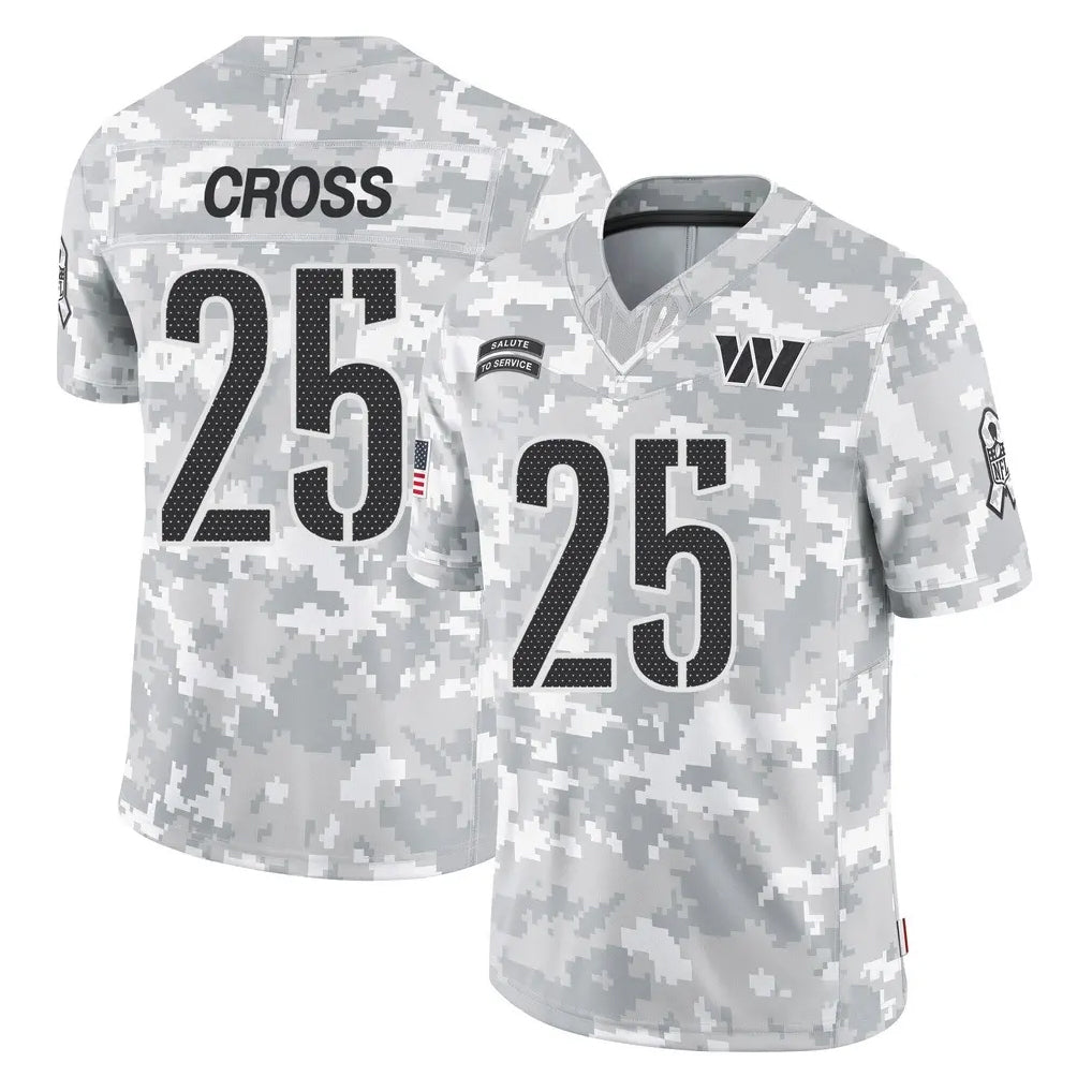 W.Commanders #25 Nick Cross Player Arctic Camo Limited Salute To Service Home Game Odoa Stitched Jerseys