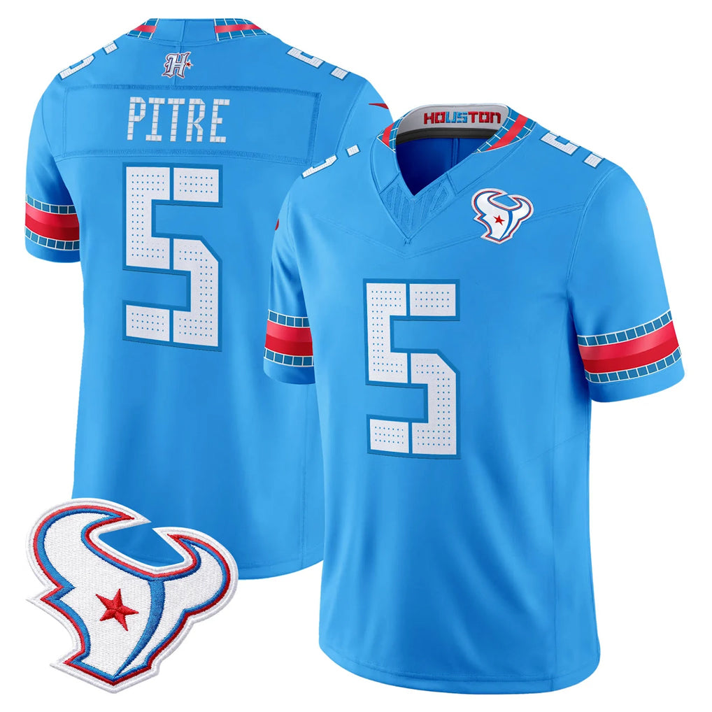 H.Texans #5 Jalen Pitre Player Blue 2026 Rivalries Vapor Limited Home Game Odoa Stitched jerseys