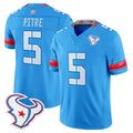H.Texans #5 Jalen Pitre Player Blue 2026 Rivalries Vapor Limited Home Game Odoa Stitched jerseys
