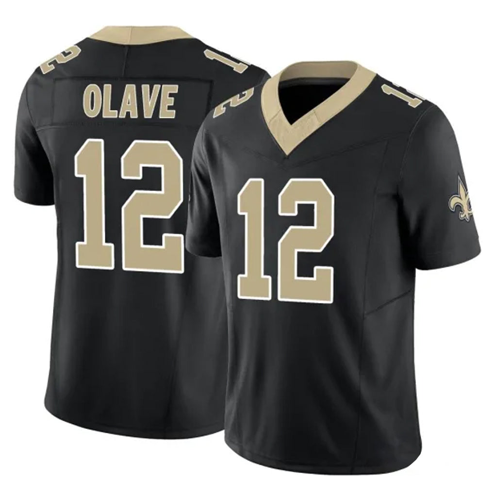 NO.Saints #12 Chris Olave Player Black Limited Vapor F.U.S.E. Home Game Odoa Stitched Jerseys