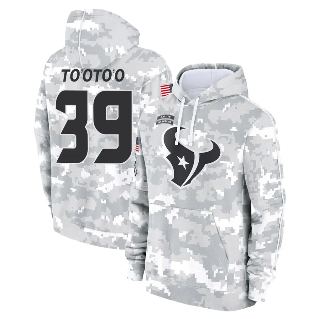 H.Texans #39 Henry To'oTo'o Player Arctic Camo Salute to Service Hoodies Limited Game Odoa Stitched Jerseys