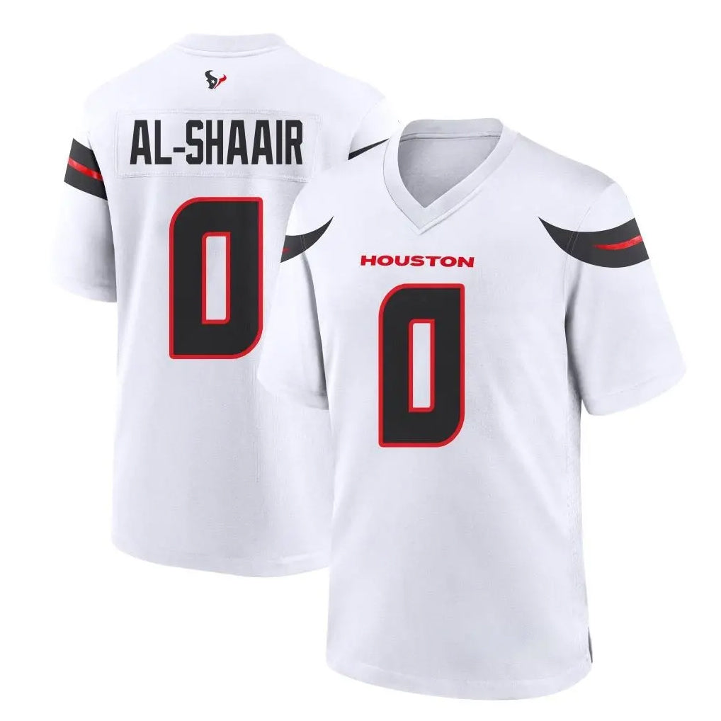 H.Texans #0 Azeez Al-Shaair Player White Home Game Odoa Stitched Jerseys