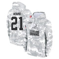 C.Browns #21 Denzel Ward Player Arctic Camo Salute to Service Hoodies Limited Game Odoa Stitched Jerseys