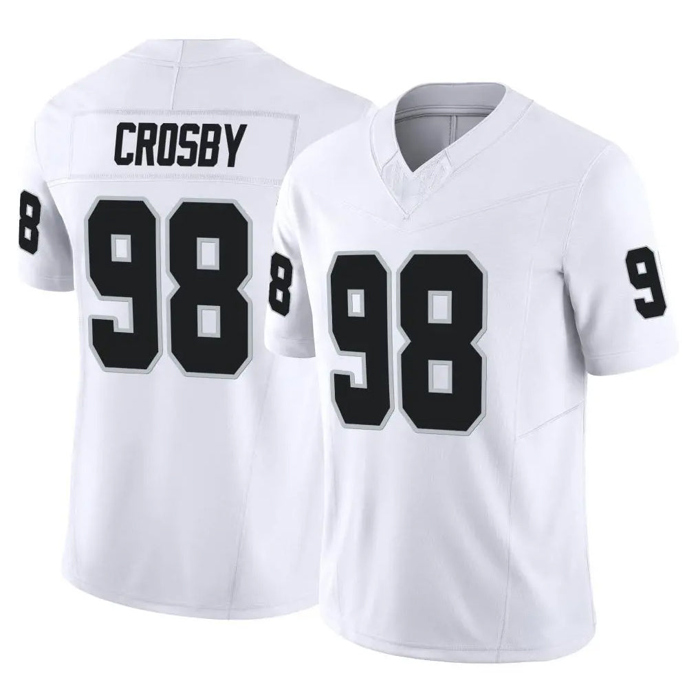 LV.Raiders #98 Maxx Crosby Player White Limited Vapor F.U.S.E. Home Game Odoa Stitched Jerseys