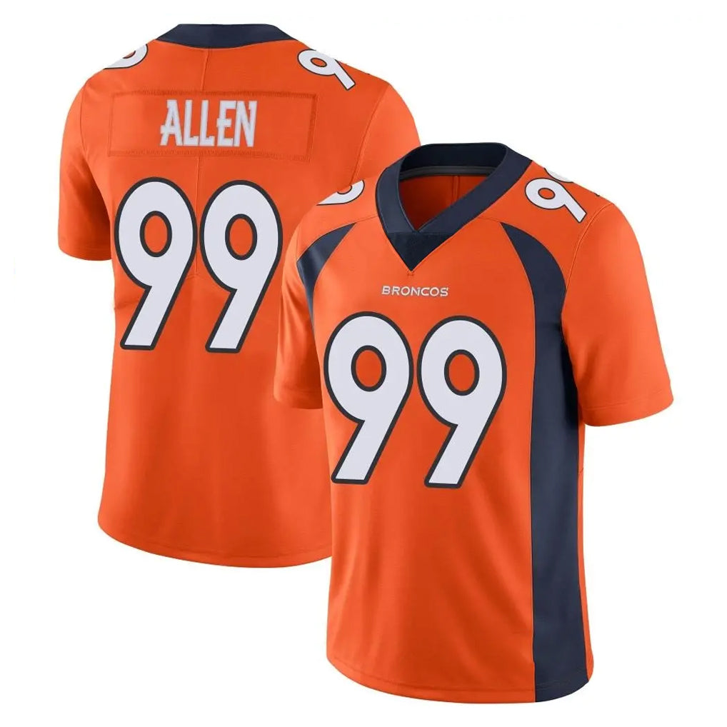D.Broncos #99 Zach Allen Player Orange Color Vapor Untouchable Limited Game Odoa Stitched Jerseys