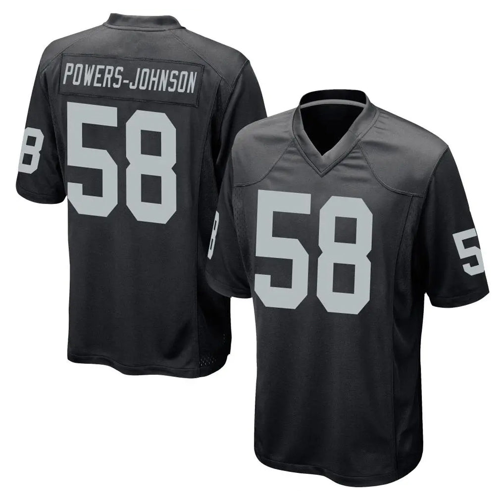 LV.Raiders #58 Jackson Powers-Johnson Player Black Home Game Odoa Stitched Jerseys