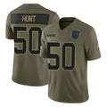 C.Panthers #50 Robert Hunt Player Olive 2025 Salute to Service Limited Game Odoa Stitched Jerseys